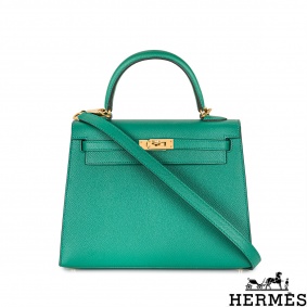 Hermes Birkin 25cm Sellier Vert Verone Veau Madame Leather